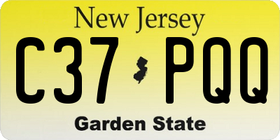 NJ license plate C37PQQ