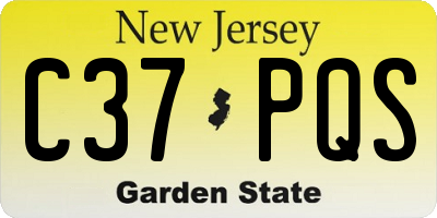 NJ license plate C37PQS