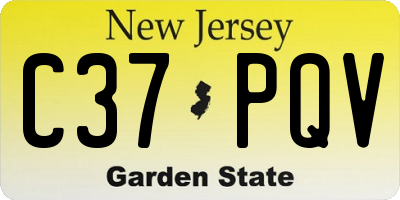 NJ license plate C37PQV