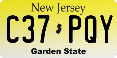 NJ license plate C37PQY