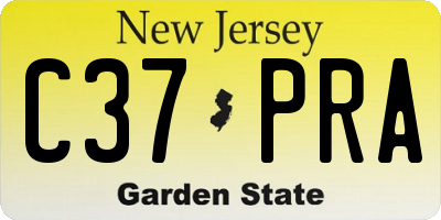 NJ license plate C37PRA