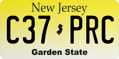 NJ license plate C37PRC