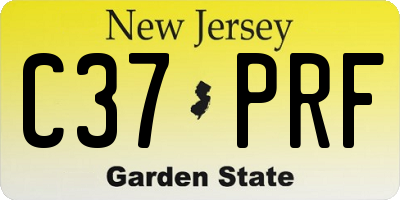 NJ license plate C37PRF