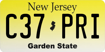 NJ license plate C37PRI
