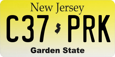 NJ license plate C37PRK