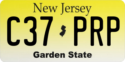 NJ license plate C37PRP