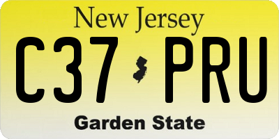NJ license plate C37PRU