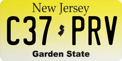 NJ license plate C37PRV