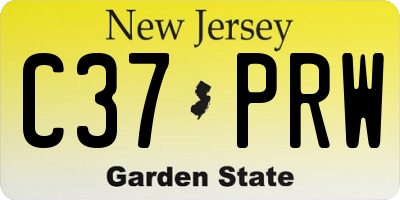 NJ license plate C37PRW