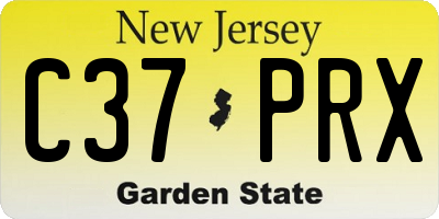 NJ license plate C37PRX