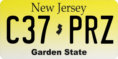 NJ license plate C37PRZ