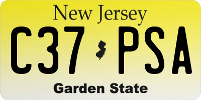 NJ license plate C37PSA