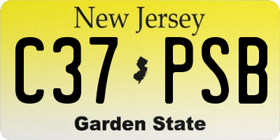 NJ license plate C37PSB