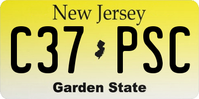 NJ license plate C37PSC