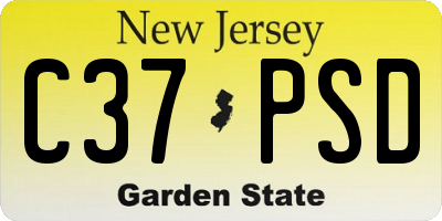 NJ license plate C37PSD