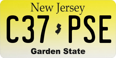 NJ license plate C37PSE