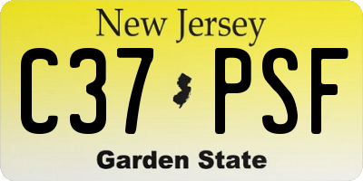 NJ license plate C37PSF