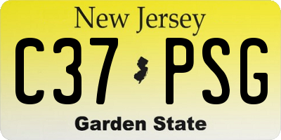 NJ license plate C37PSG