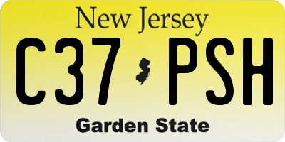 NJ license plate C37PSH