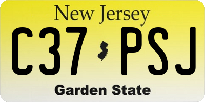 NJ license plate C37PSJ