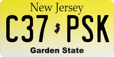 NJ license plate C37PSK