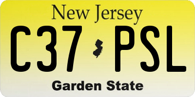 NJ license plate C37PSL