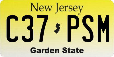 NJ license plate C37PSM
