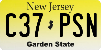 NJ license plate C37PSN