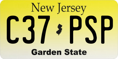 NJ license plate C37PSP