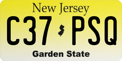 NJ license plate C37PSQ