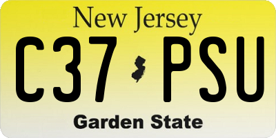 NJ license plate C37PSU