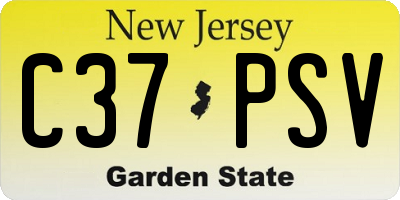 NJ license plate C37PSV