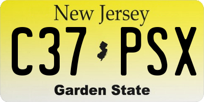 NJ license plate C37PSX