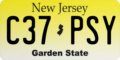 NJ license plate C37PSY