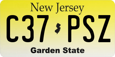 NJ license plate C37PSZ