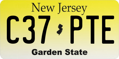 NJ license plate C37PTE