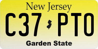 NJ license plate C37PTO