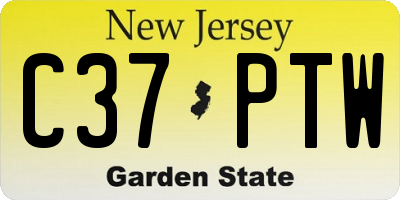 NJ license plate C37PTW