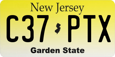 NJ license plate C37PTX