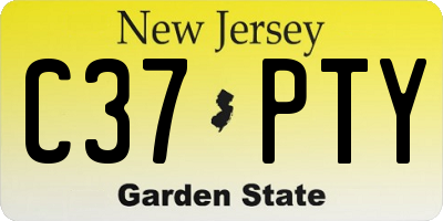 NJ license plate C37PTY