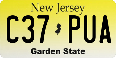NJ license plate C37PUA