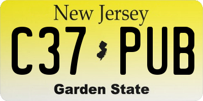 NJ license plate C37PUB