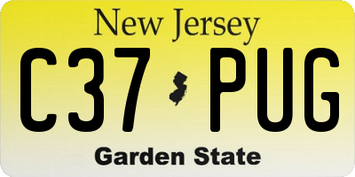 NJ license plate C37PUG