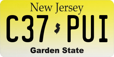 NJ license plate C37PUI