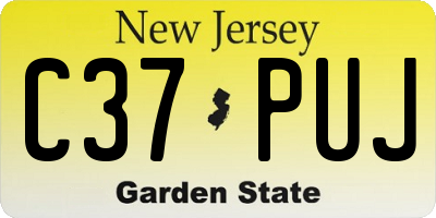 NJ license plate C37PUJ