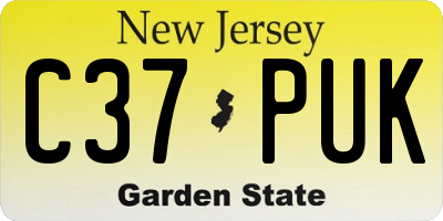 NJ license plate C37PUK