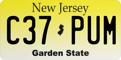 NJ license plate C37PUM