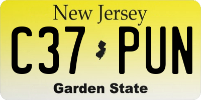 NJ license plate C37PUN