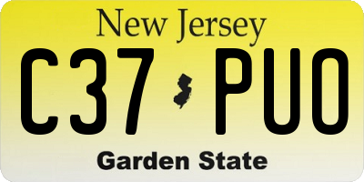 NJ license plate C37PUO