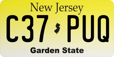 NJ license plate C37PUQ